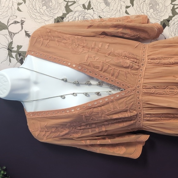 Lace & Embroidered Romper Dress - Picture 3 of 9